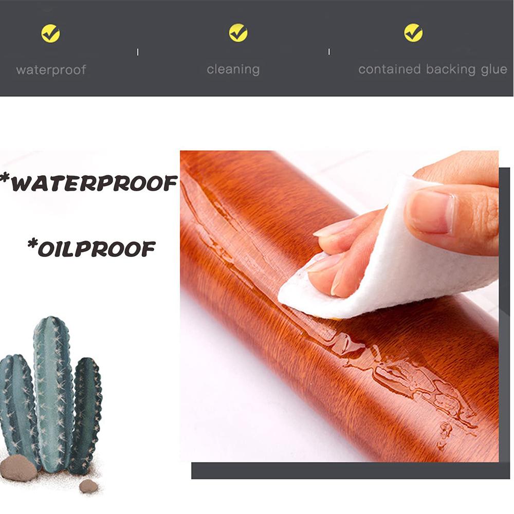 Matte Hellbraune Maserung Holzstrukturtapete Vinylfolie Selbstklebende Tapete