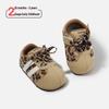 2026 Kids' Leopard Print Pre-Walking Sports Shoes - Retro Color Block Casual Footwear for Boys and Girls