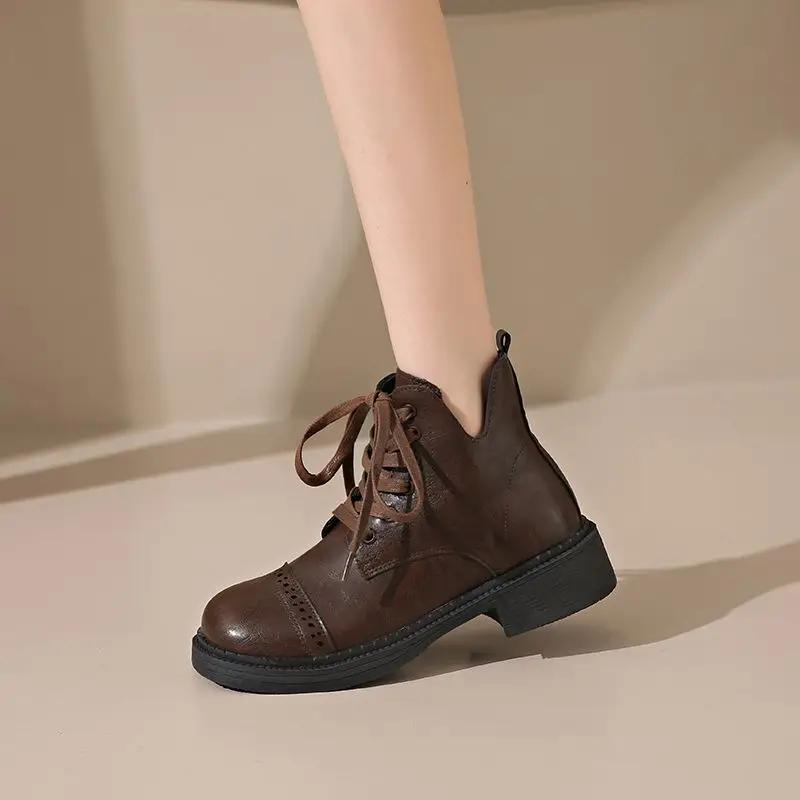 Fashion Plain Female Short Shoes Lightweight Elegant With Medium Heels Booties Footwear Boot Trend 2025 Autumn Hot Women's Ankle Boots