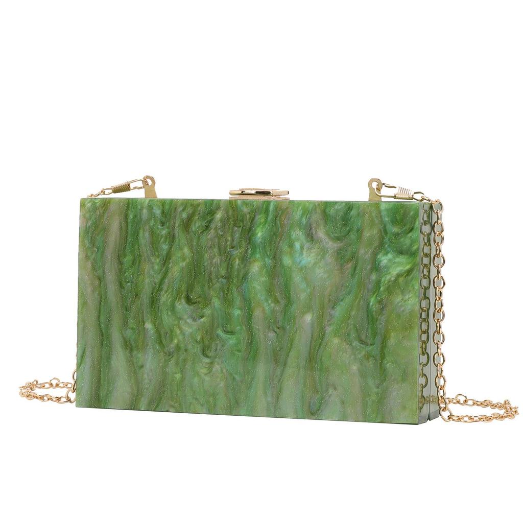 Women's Marble Pattern Acrylic Evening Crossbody Bag