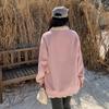 Large Size Women's Lamb Wool Lapel Print Sweater Winter New Pullover Fleece Thermal Top 431928