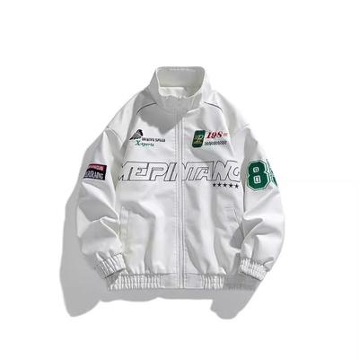 Läderjacka Herr Cykling Ny Höst Ståkrage Motorcykeldräkt PU-läderjacka Koreansk Stil Trendig Broderad Amerikansk Casual Jacka