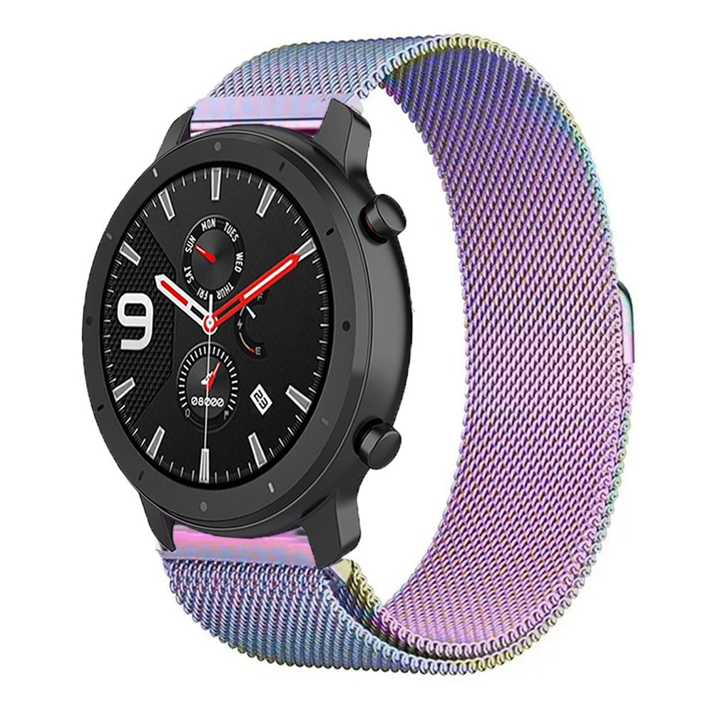 20mm 22mm Magnetic Milanese Strap for Amazfit Active 2/GTS 4 3 mini/GTR 47mm Metal Wristband for Amazfit Balance 2 1/Bip 6 Belt