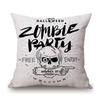 Halloween Decoration Zombie Party Pumpkin Head Skull Witches Print Cotton Linen Sofa Throw Pillow Case Car Cushion Cover