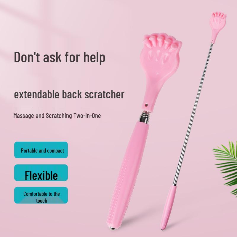 Telescopic Back Scratcher: Itch Relief Tool and Multifunctional Rake for Easy Self-Scratching. Perfect As an Old Man's Toy or Cute Gadget.
