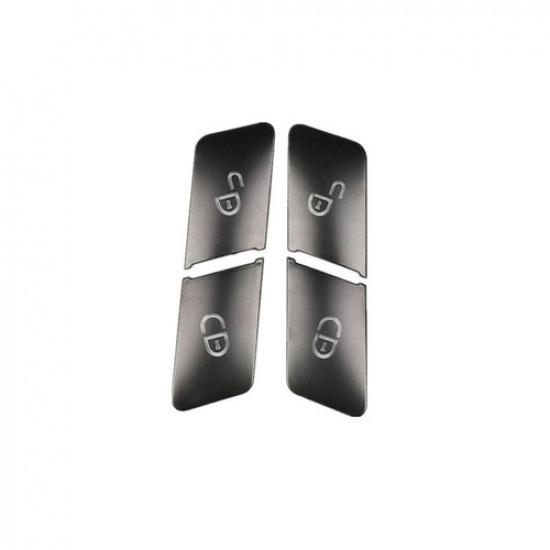 4x Black Car Side Door Lock Unlock Switch Button Sticker for Benz E Class W212