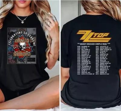 Nejlepší, košile. Tričko Lynyrd Skynyrd ZZ Top Tour 2024, všechny velikosti, dárek pro fanoušky