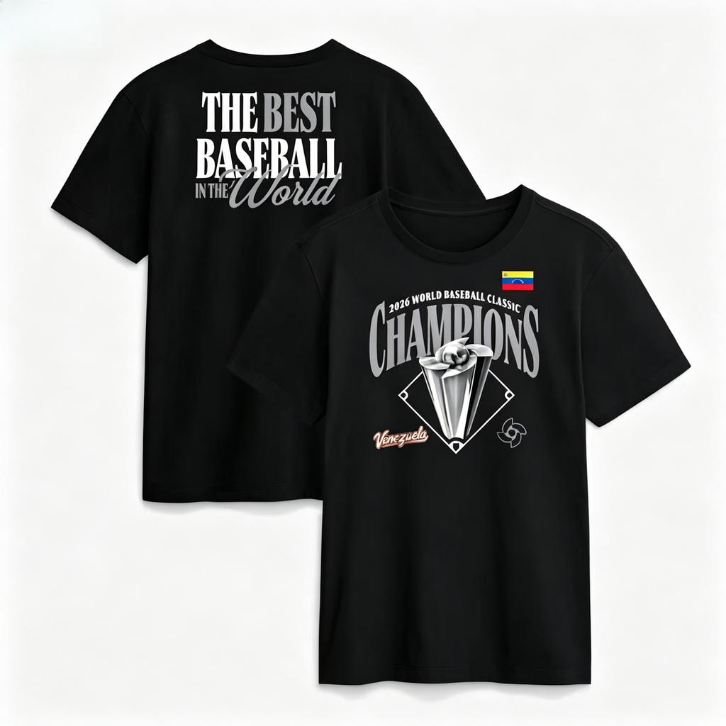Venezuela 2026 World Baseball Classic Champions TShirt Unisex Women Summer pure Cotton Clothing Casual Fashion Short Sleeved Top