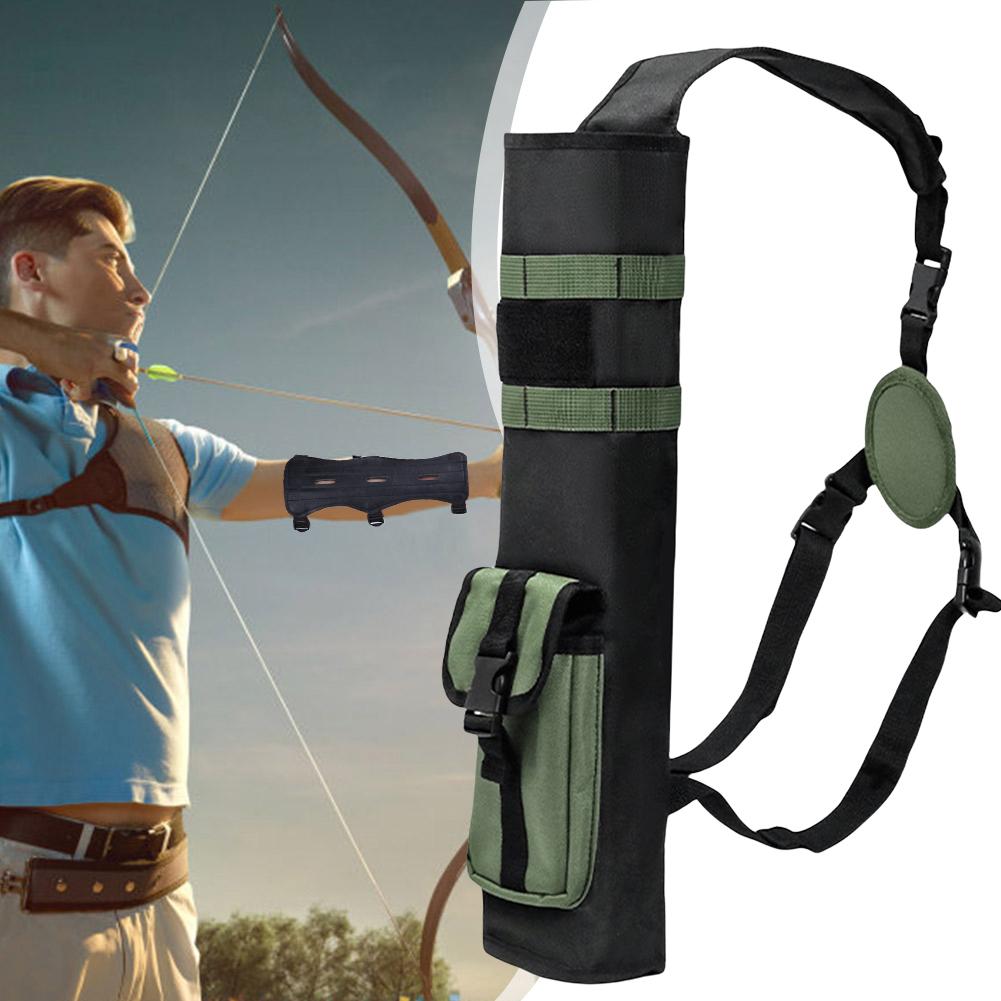 1-3PCS Archery Quiver Molle System Pocket Lightweight Arrow Holder Dual Use Adjustable Arrow Bag for Target Shooting Hunting