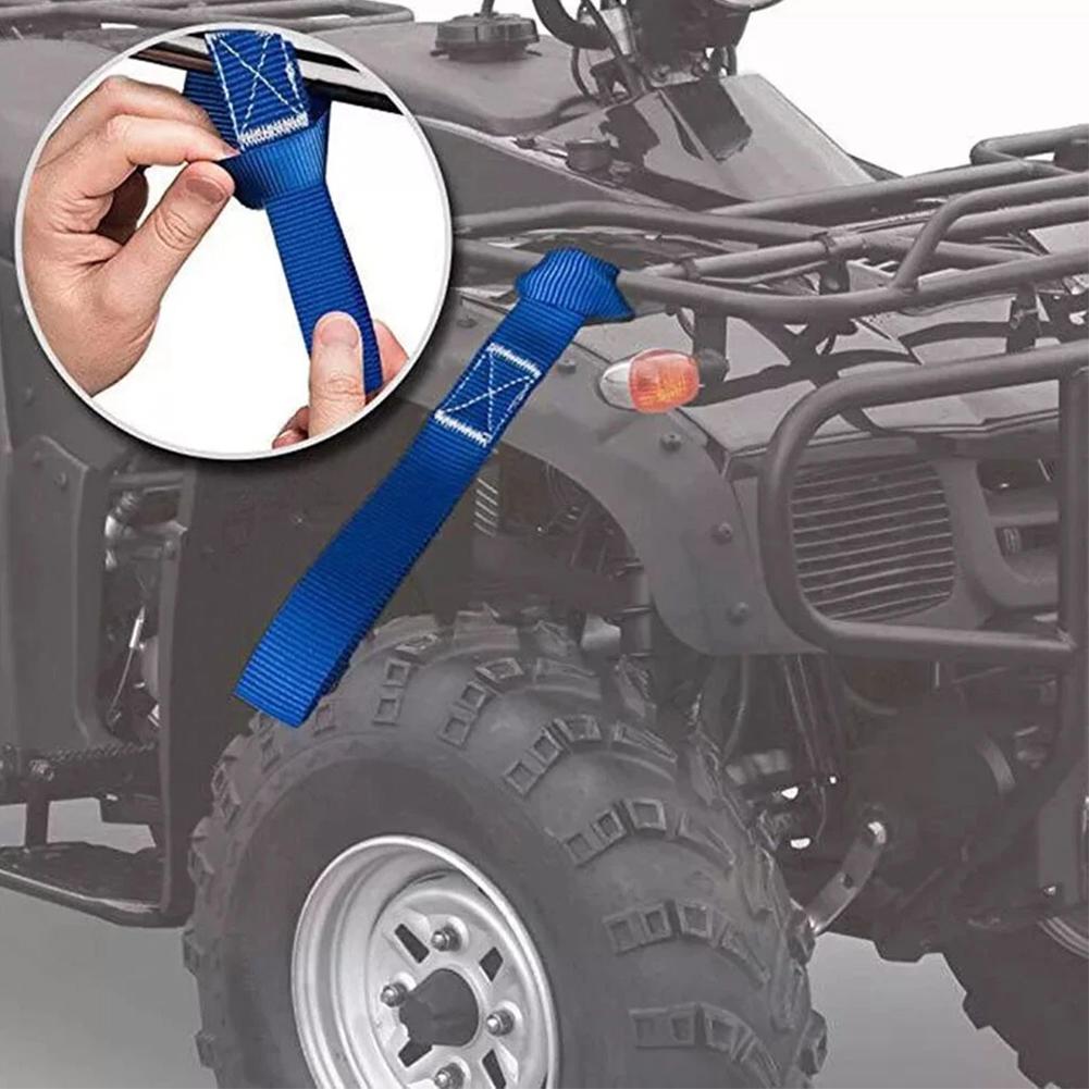 4pcs 15.9inch Soft Loop Tie Down Straps For Securing Cargo ATV UTV Motorcycles Scooters Dirt Bikes Lawn Garden Equipment