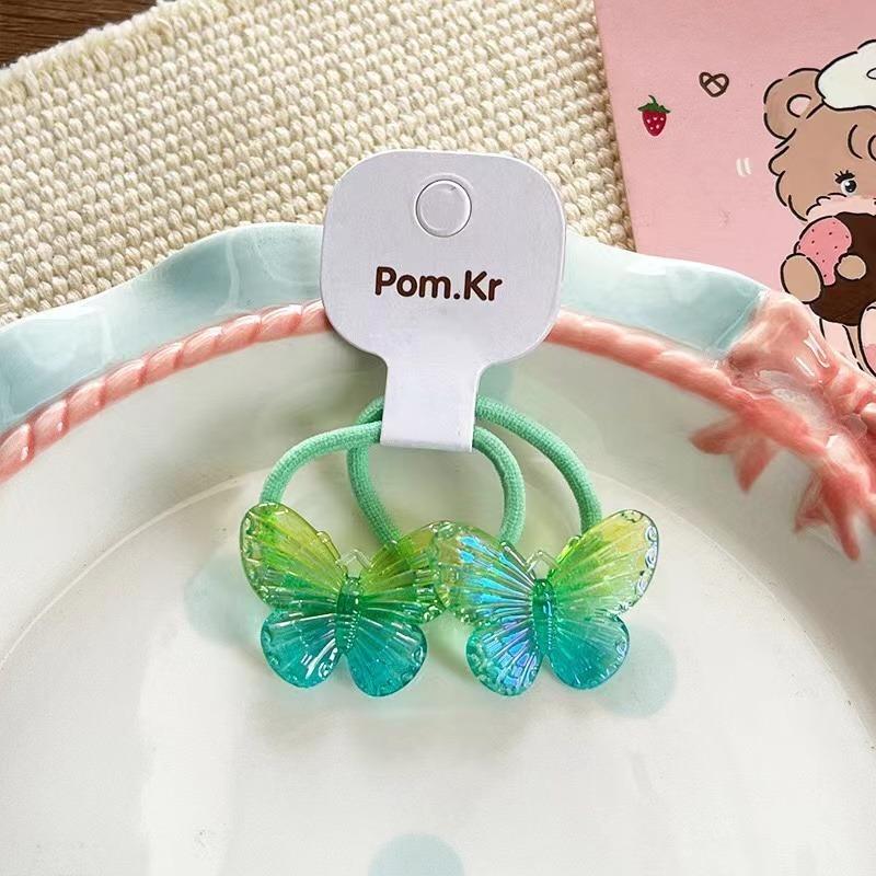 

2 шт. новые милые бронзовые головные уборы принцессы с бабочками, детские эластичные ленты для волос, детские резинки для волос, веревки, аксессуары для девочек, детский головной убор 2pcs