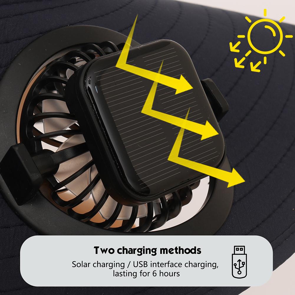 Solar Fan Hat Sun Hat with 2 Solar Fan Outdoor Fishing Hat Wide Brim Bucket Hat for Men Outdoor Camping Fishing Hiking