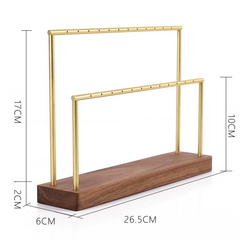 Multiple Jewelry Display Rack Solid Wood Eardrop Storage Stand Earrings Trinket Showcase Hanger Desktop Jewellery Displays Shelf
