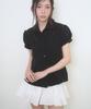 Limekeu Lace Collar Puff Blouse Black