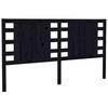 Headboard In Black 126 X 4 X 100 Cm Solid Pine Wood