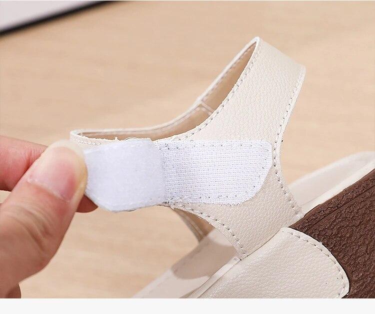 Damer Lett Kilehæler Sandaler 2023 Sommer Nye Sandaler Damer Plattform Lær Elegante Kilesandaler Sandalias Mujer