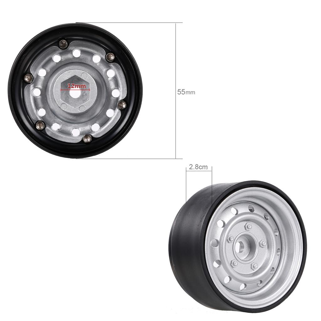 2PCS Metal 1.9 Inch Wheel Hub Rim Beadlock for 1 10 RC Crawler Car Compatible with TRX4 SCX10 RC4WD Hsp Redcat Traxxas
