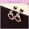 Crystal Woman Fashionable Sixclaw Jewelry Black Roman Numeral Stud Earrings Titanium Steel Ear Studs For Women Gift