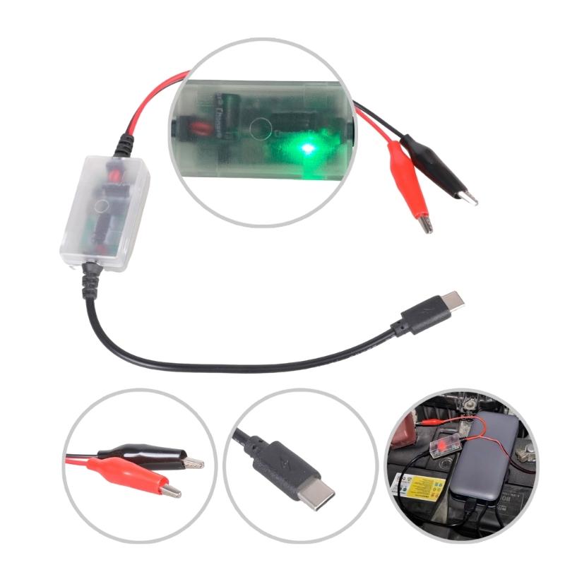 Emergency Car Battery Charging Cable 5V to 13.8V Converter Output for Motorcycle Car Vehicle Charging Accessories
