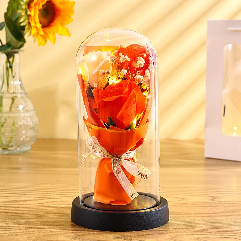 Preserved Rose Glass Dome: Qixi Valentine's Day & Birthday Gift