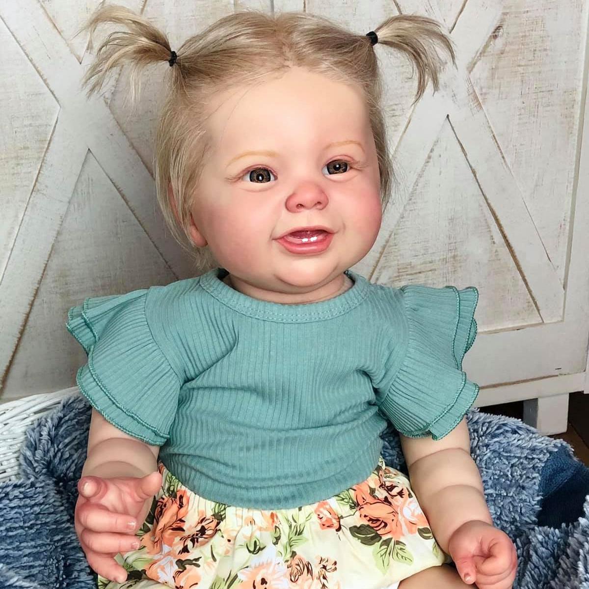 

BZDOLL Lifelike 60 CM 24 Inch Reborn Baby 3D-Paint Skin Soft vinyl For Girl Realistic Princess Toddler Art Doll With Vascular Vein cloth body doll