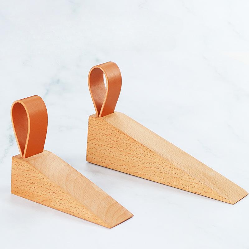 Nordic Wooden Door Stopper, Door Blocker, Bedroom Top , Anti Closing Door Stopper, Oak Wood, Household Windproof, Movable, Anti-collision Door Stopper