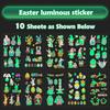 100Pcs Easter Luminous Temporary Tattoos, Glow In The Dark Easter Basket Party Tattoos Stickers, Dwarf Colored Egg Carrot