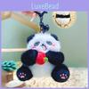 Delightful Cartoon Panda Plush Keyring Colorful Floral Designs For Key Accessories