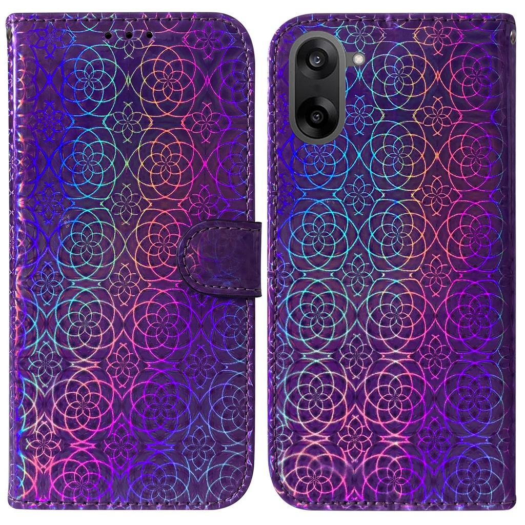 For OnePlus Nord CE5 5G Stand Case Dazzling Flower Leather Phone Cover with Wrist Strap