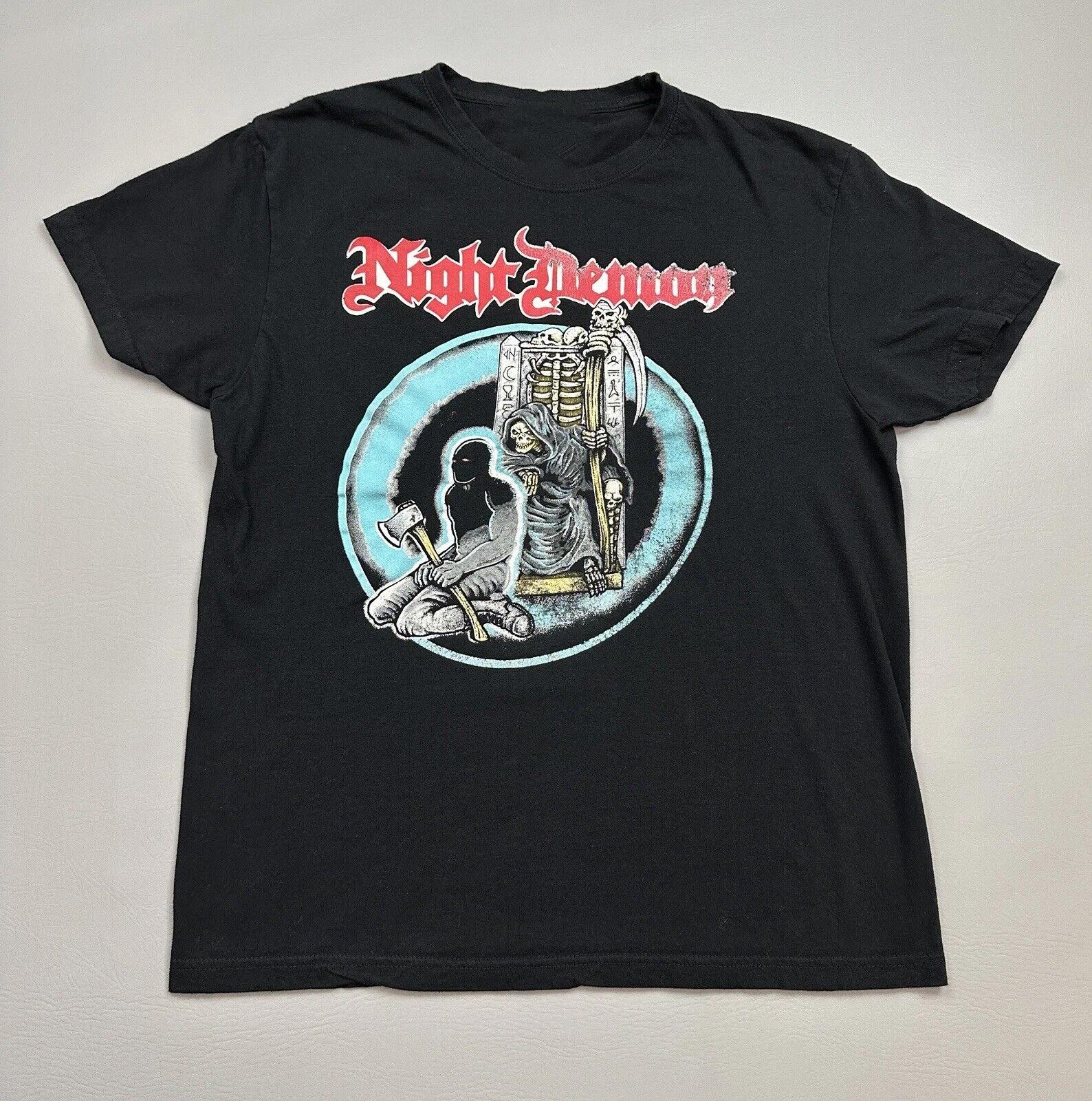 VTG Night Demon Band Short Sleeve Black All Size TShirt Streetwear Harajuku S