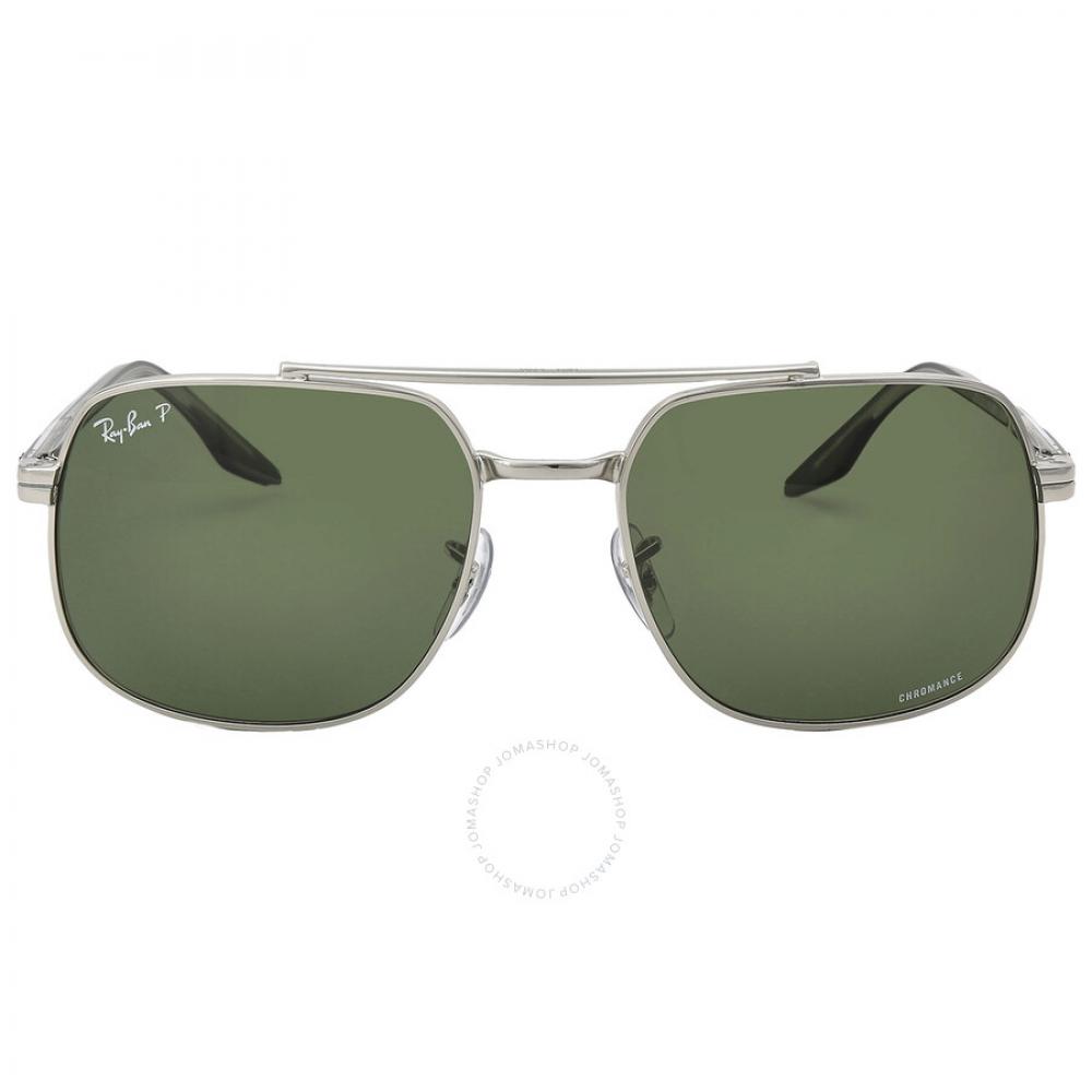 

Ray Ban Polarized Dark Green Square Unisex Sunglasses RB3699 003 P1 56