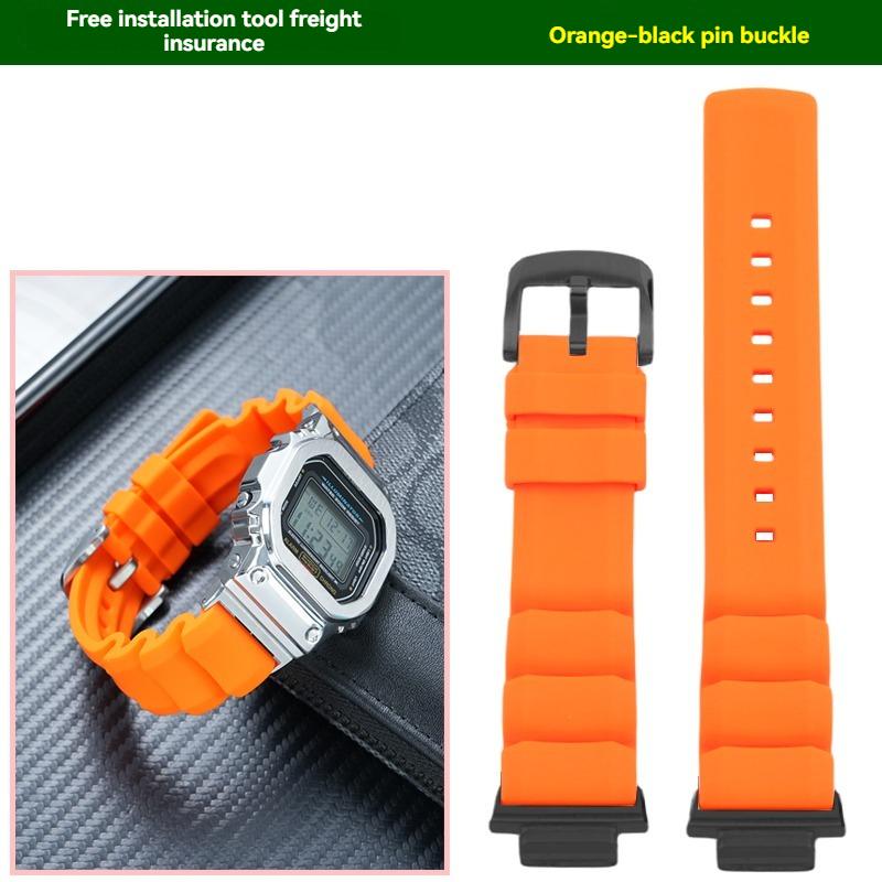 For Casio Small Square GW-B5600 GW-M5610 DW5600 GA2100 GM5600 High Quality Soft Silicone Men's Metal Conversion Watch Strap