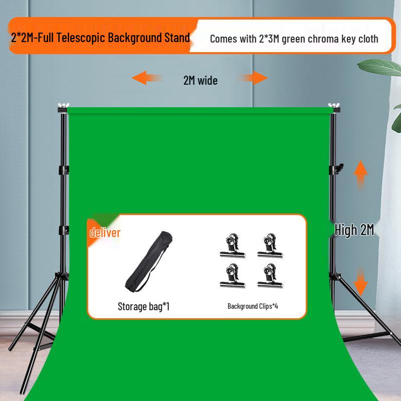Portable Pull-Down Green Screen: Thick, Liftable, Telescopic Background for Keying and Live Streaming