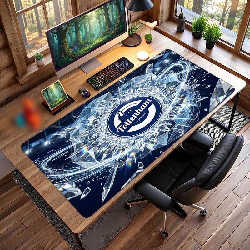Tappetino per Mouse Grande Stampato Tottenham Hotspur, Tappetino Morbido in Gomma Antiscivolo per Scrivania da Gioco per Ufficio Laptop Computer Decorazione