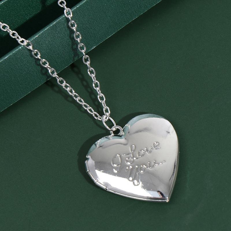 Pandantive Medalion Inimă Iubire Deschizabil Rămă Foto Lucios Colier cu Poză de Familie