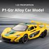 1/22 McLaren P1 GTR Modelo Coches Juguete Aleación Fundición a Presión Coche Deportivo 3 Puertas Que Se Pueden Abrir Sonido Luz Retroceso Modelo Decoración Festival Regalo