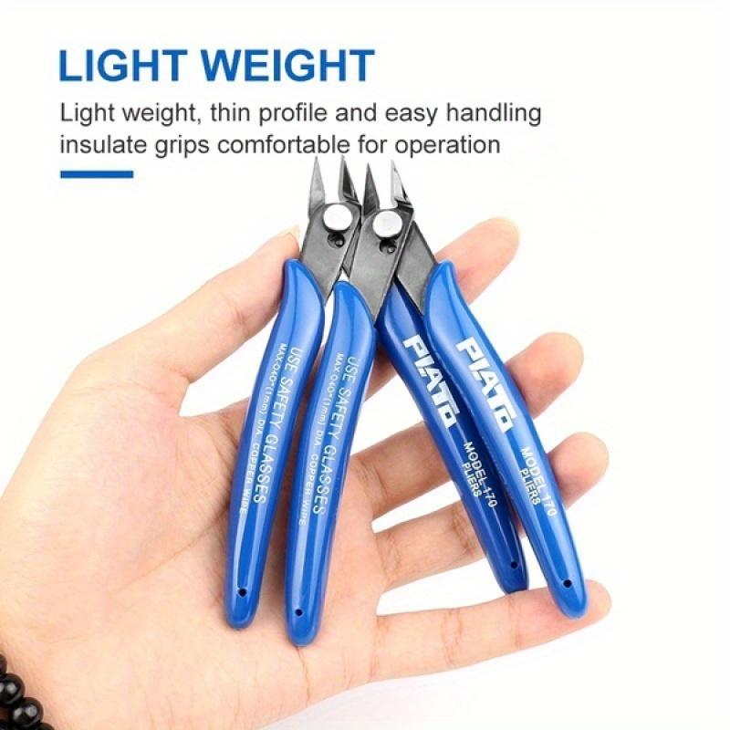 

High Manganese Steel Diagonal Pliers — Flush Cutting Side Snips for Precision Trimming. Ideal for Electrical Wire & Desk Work.