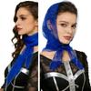 80cm Glitter Rhinestone Square Scarf, Sparkly Mesh Head Wrap for Women