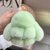 Koreansk Søt Rex Kaninhår Dukke Kanin Bil Nøkkelring Anheng Mini Veske Plysj Død Anheng Kanin
