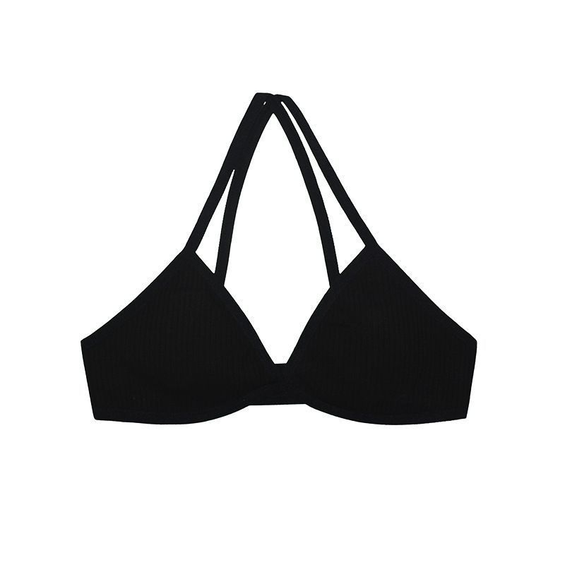 Wind Triangle Cup Bra Chest Pad Removable No Steel Rim Sexy Thin Comfortable French Beauty Back Suspender Bra
