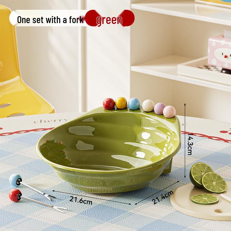 Dopamine Shell Fruit Plate with Forks - Stylish Living Room & Dining Decor