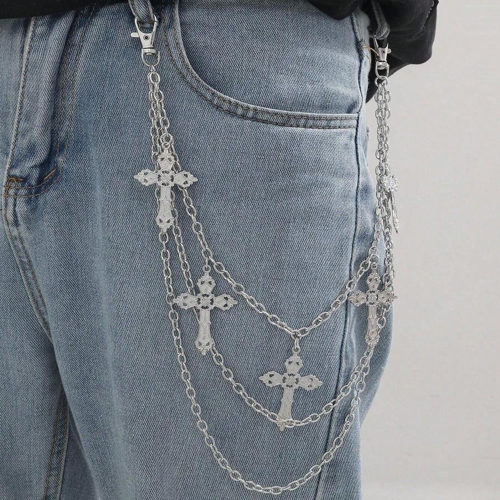 Cross-Border Hip-Hop Punk Star Pendant Tassel Metal Waist Chain