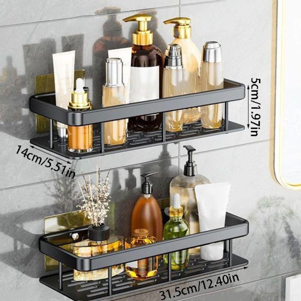 2Pcs Waterproof Bathroom Storage Rack Rustproof Large Capacity Cosmetic Storage Box Easy Install Thicken Home Storage Organizer