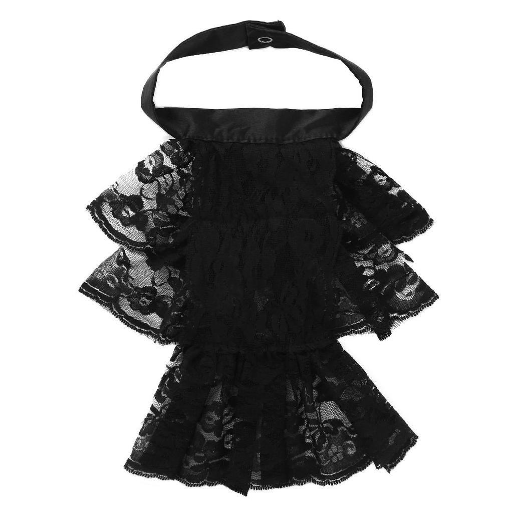 Adult Renaissance Neck Collar Detachable Lace Jabot Ruffled Design Victorian Steampunk Costume Accessory for Themed Parties