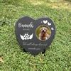 Personalisierter Haustier-Gedenkstein Benutzerdefinierte Hundegrabmarkierung Plakette mit Fotodruck und Name Gartenschiefer-Markierung