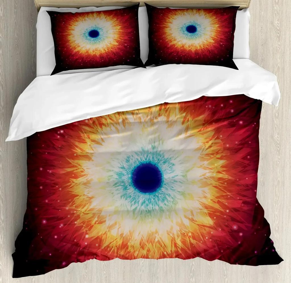 Sky Space Night Time Universe Stars And Nebulas Distant Parts Of Galaxy Comfortable Duvet Quilt Cover Pillowcase Bedding Set
