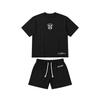 DRIPX Verano Nuevo Bordado Casual Pantalones Cortos Rectos Holgados Pantalones Cortos Estampados Camiseta de Cuello Redondo Conjunto