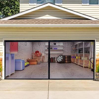 2x4M 1/2/3PCS Seamless Garage Insect Net Retractable Garage Door Curtain Mosquito Net Anti Fly Insect Screen Summer Supplies
