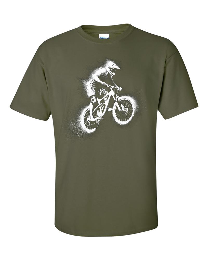 Particle Dot Stencil Mountain Bike Biking Biker MTB Road Cyclist Bicycle TShirt