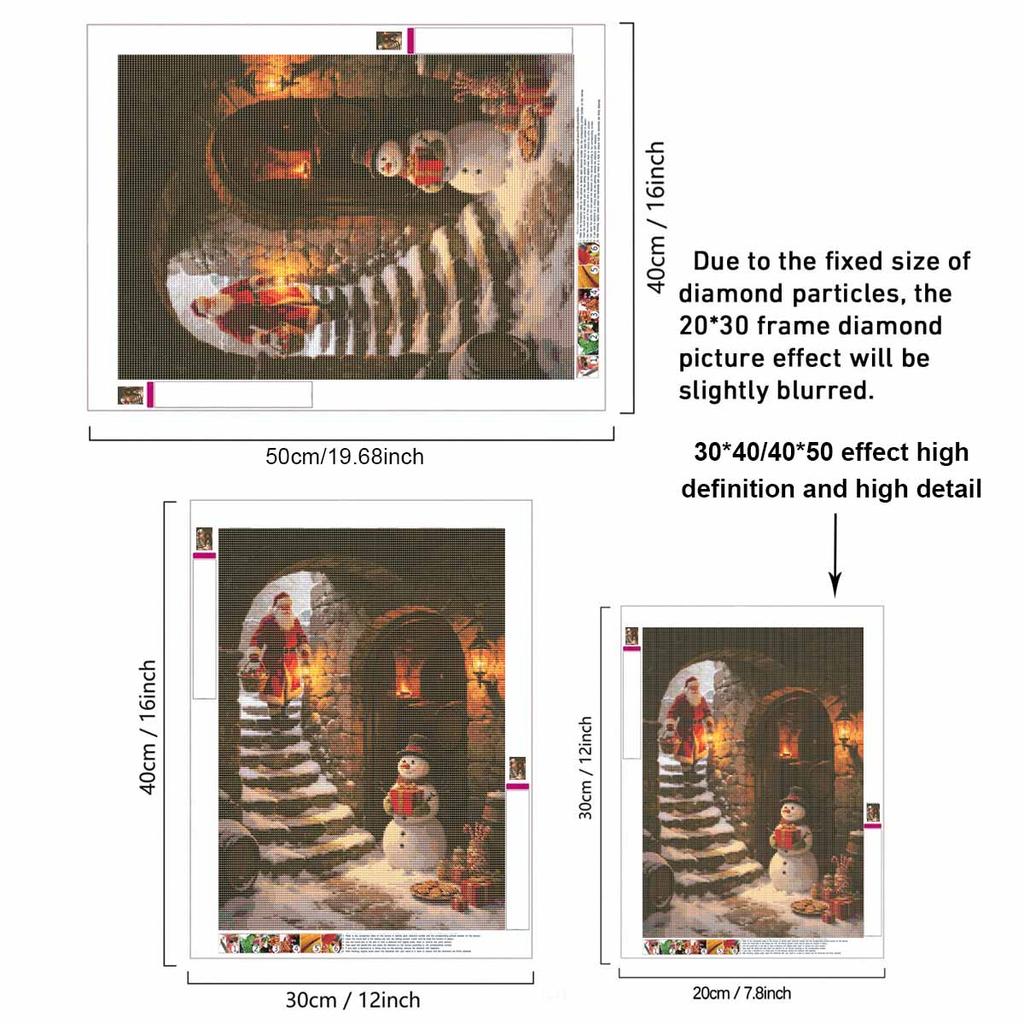 Full Drill Diamond Art Kit Christmas Snowman DIY Rhinestone Painting Canvas Creative Handmade Gift for Dog Lovers Holiday Home Decor